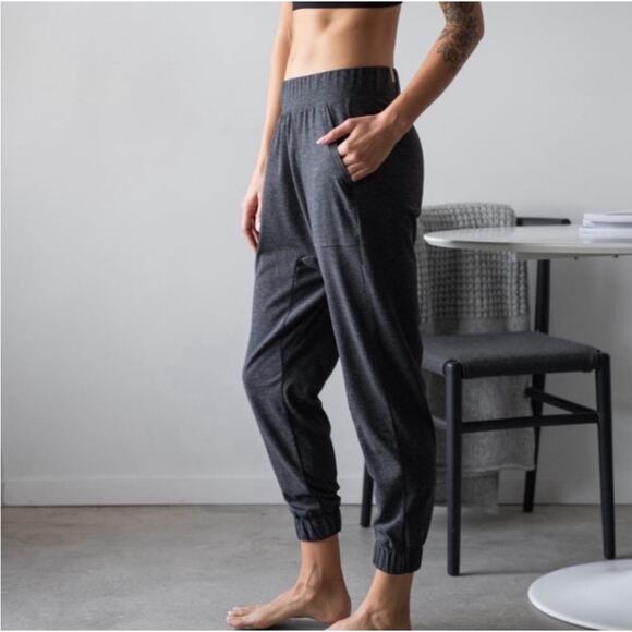 Lunya Restore Thermal Draped Jogger Medium Gray Waffle Knit Lounge Pants Comfort - Picture 15 of 16